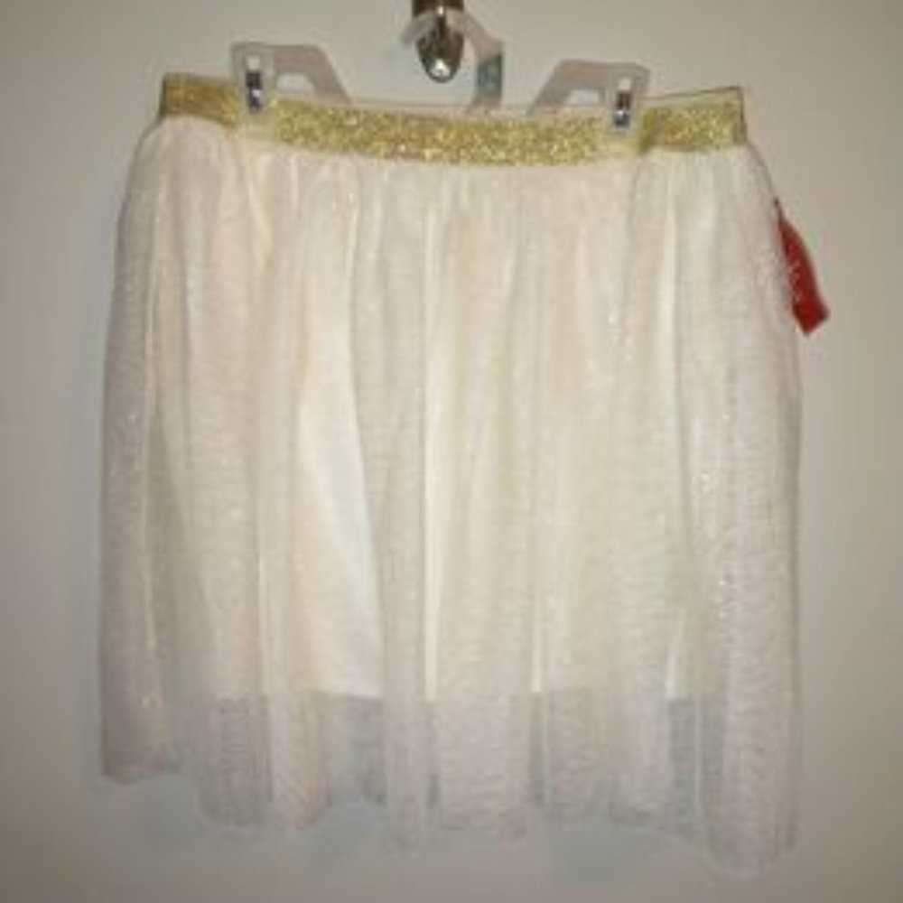 Holiday Time girls skirt tulle cream gold size XL (14-16) K-146